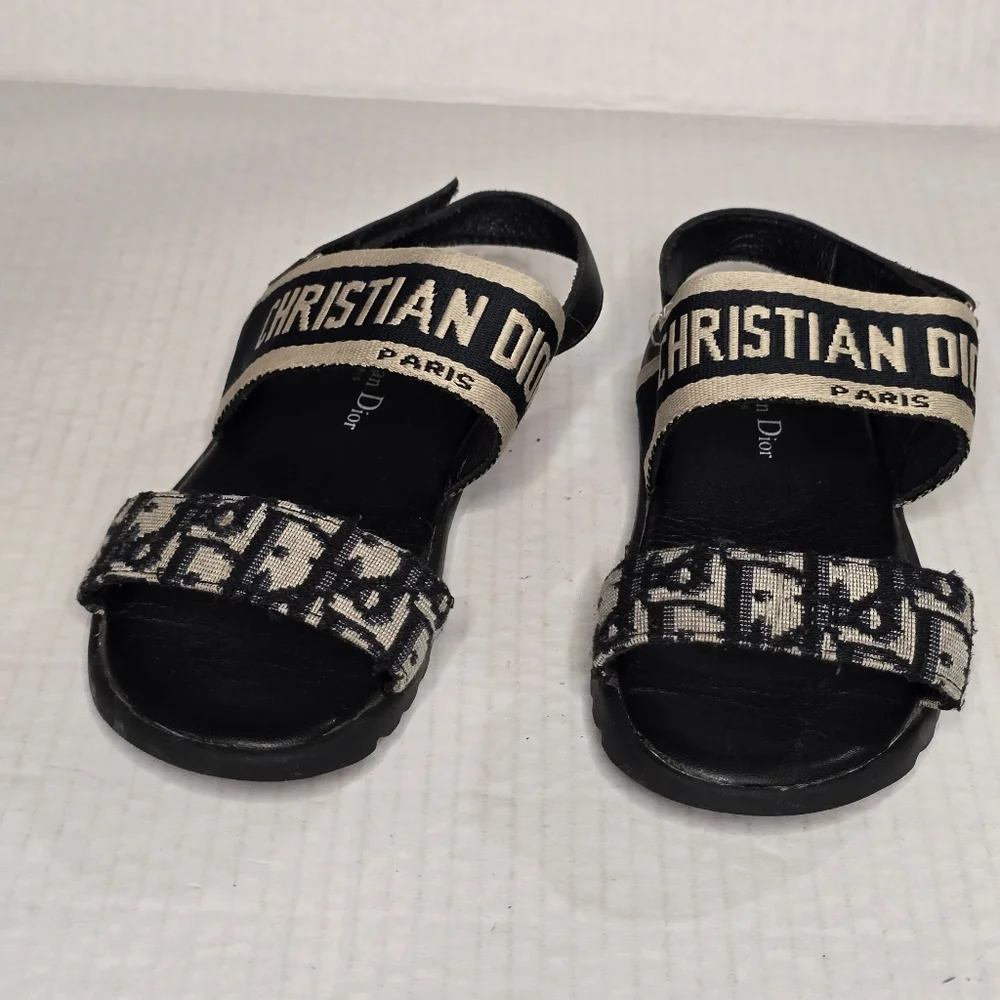 Dior Kids Sandals Size 30 Oblique Monogram Toddler Girls Luxury Shoes - Picture 10 of 14